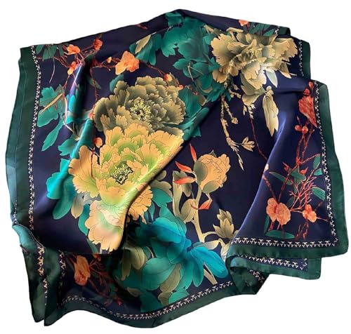 Acotavie Scarfs for Women Dressy Fashion Scarves Long Floral Pattern Scarf Lightweight Sunscreen Shawls - color: C025