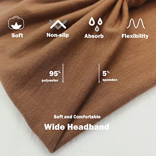 IVARYSS Wide Headbands for Women, Boho Knotted Head Wraps Turbans, Large African Style Head Bands Hair Accessories, 6 Pack - color: Boho Color