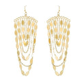 Bohemian Boho Tassel Dangle Drop Earrings for Women – Lightweight Filigree Gypsy Coin Chandelier Disc Charm Hoops – included Gift Box - style: Chandelier - Gold