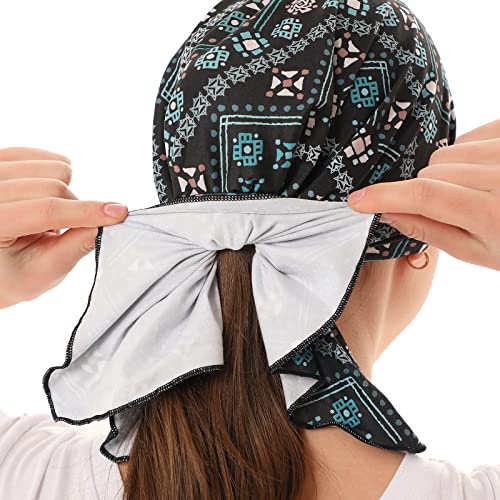 KAKU NANU Women Turban Chemo Beanies Pre Tied Caps Baggy Slouchy Headwear Sleep Scarf - color: Tribal Ethnic Tied