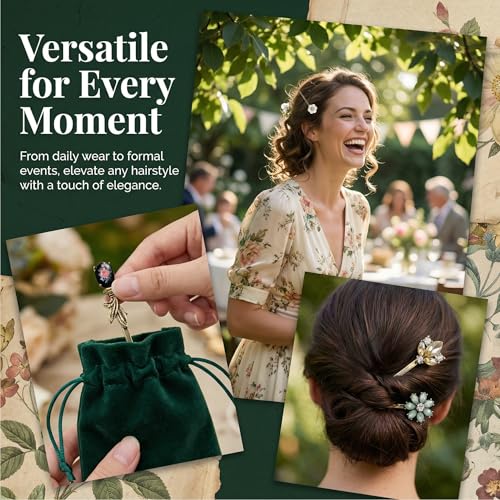 NIIIYTYB 7PCS Vintage Hair Clips for Women Elegant Decorative Bobby Pins and Hairpins Cute Hair Accessories for Ladies Styling Tools Retro Women's Pin Clips for Everyday and Special Occasions