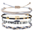 Beach Summer Ankle Bracelet for Women Handmade Braided Adjustable String Anklets Waterproof Surfer Bracelet - color: Gray