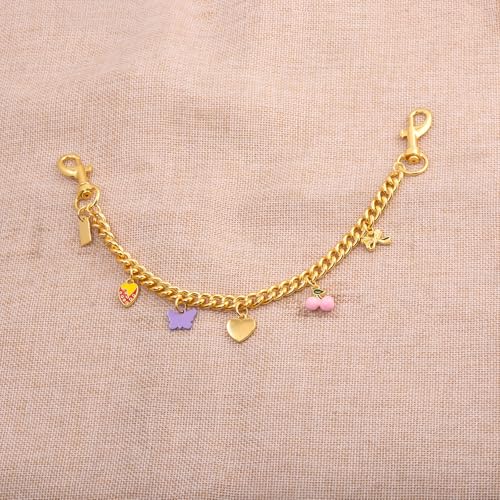 Bag Purse Charms Chain for Handbags Women's Pants Wallet Gold Link Bag Chain Keychain Y2K Accessories - color: Heart Butterfly