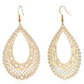 Teardrop Earrings for Women – Intricate Filigree Drop Earrings with Openwork Design, Elegant Dangle Earrings Lightweight Boho Jewelry for Everyday & Special Occasions - Gold & Silver