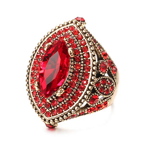 Women Ring - 32mm Turkish Style Gemstone Women Jewelry J0769 - color: Red