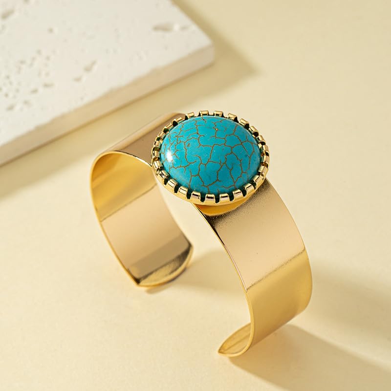 Western Bracelets for Women Vintage Chunky Turquoise Cuff Bracelet Turquoise Country Bracelets Adjustable Boho Cuff Bracelet Western Country Costume Jewelry Accessories - style: style6