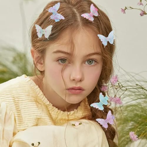 18Pcs Rhinestone Butterfly Hair Clips for Teens Women, Y2K Glitter Hair Jaw Clips, Cute Headwear Gifts for Wedding and Back to School Light Color - color: Light Style