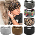 IVARYSS Wide Headbands for Women, Boho Knotted Head Wraps Turbans, Large African Style Head Bands Hair Accessories, 6 Pack - color: Boho Color