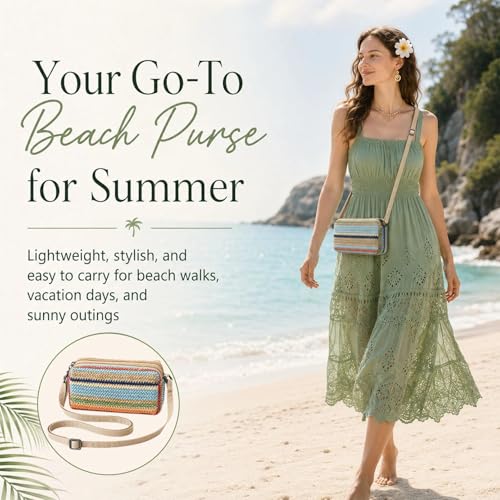 Small Crossbody Bag for Women - color: Bluestripe-horiz