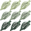 9 Pack Flat Hair Clips for Women, Matte Claw Clips for Thick & Thin Hair (Green) - color: Green-Regular