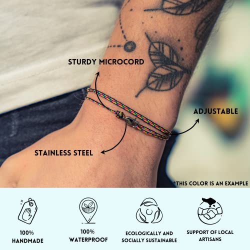 Made by Nami Nautical Rope Bracelet for Men Waterproof & Adjustable Wrap String Bracelets with Snap Hook Gift for Him - color: Camouflage Black