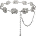 Concho Chain Belt for Women, Premium Body Waist Belly Belt for Concerts, Festivals, Cosplay, Daily Wear - color: White1