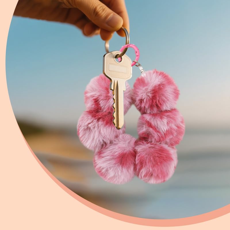 Leopard Faux Fur Keychain for Purse Charms for Handbags Leopard Plush Key Chain for Car Keys - color: Color 13