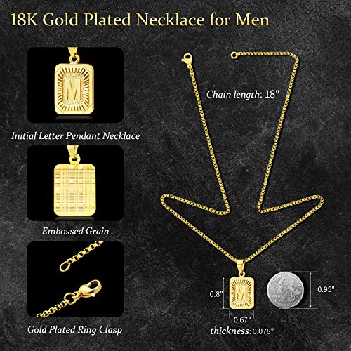 JSJOY Graduation Gifts 2026 Gold Initial Necklaces for Women Men Gold Letter Necklaces 26 Capital A-Z Letter Pendant Necklaces for Women Square Monogram Necklace for Her Initial Necklaces - color: Gold Letter T