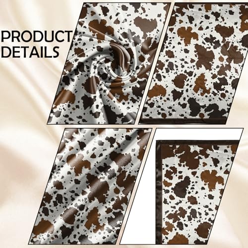 Scarf Silk Feeling Square Satin Head Hair Scarf Wrap 27.5 Inches Headwear Aesthetic Cute Decoration Women Girls - color: V-7-cowhide