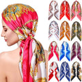 Hicarer 12 Pcs 35 Inch Satin Head Scarf Square Silk Like Neck Scarf Large Hair Scarf Silk Lightweight Hair Wrapping for Women - color: Classic Style