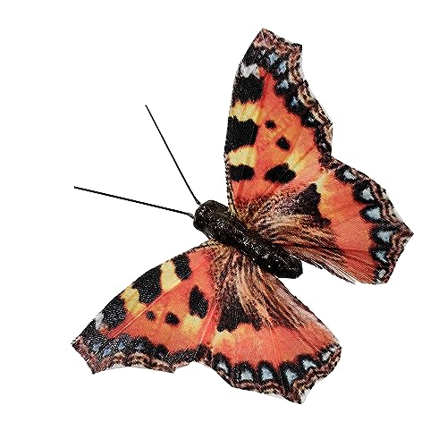 Berfutall-Artificial Feather 3D Butterfly Party Decorations Set of 12 with Clip 6 Color Ornaments for Christmas Tree (YM824)… - color: B Clip