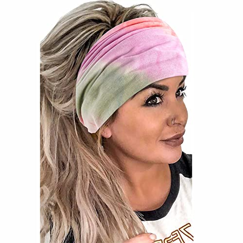 Headbands Fashion Hair Bands Soft Head Bands Elastic Headband Non Slip Wrap Headbands Breathable SweatBand Tie Dye Hairband Accessories for Women Daily 3 Pack - color: Style 18