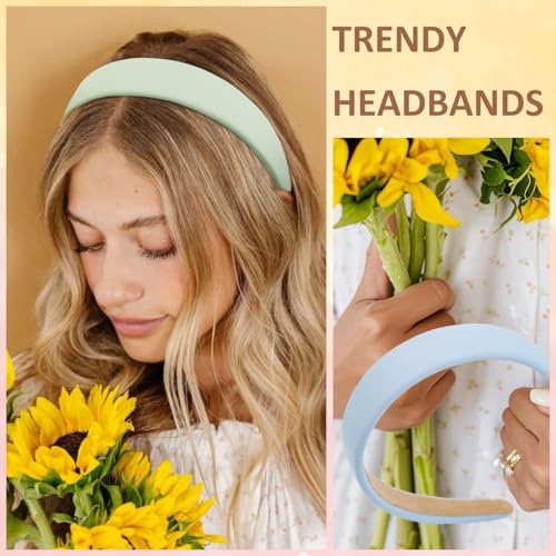 TERSE Headbands for Women Trendy Non Slip Headband for Girls Long Short Hair, Cute Ribbed Women Headbands Elastic Hair Bands Fashion Hard Head Band Accessories 1 Inch - color: Headbands Color-B
