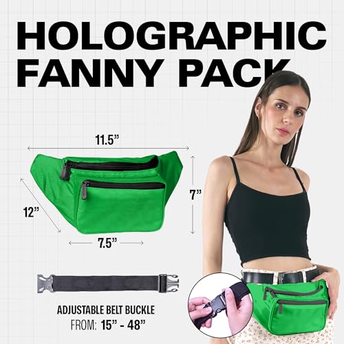 Green Fanny Pack Belt Bag I Mens Fanny Packs for Women Fashionable - Crossbody Bag Bum bag Waist Bag Waist Pack - Hands Free for Hiking, Running, Travel, Waterproof and more - color: Green