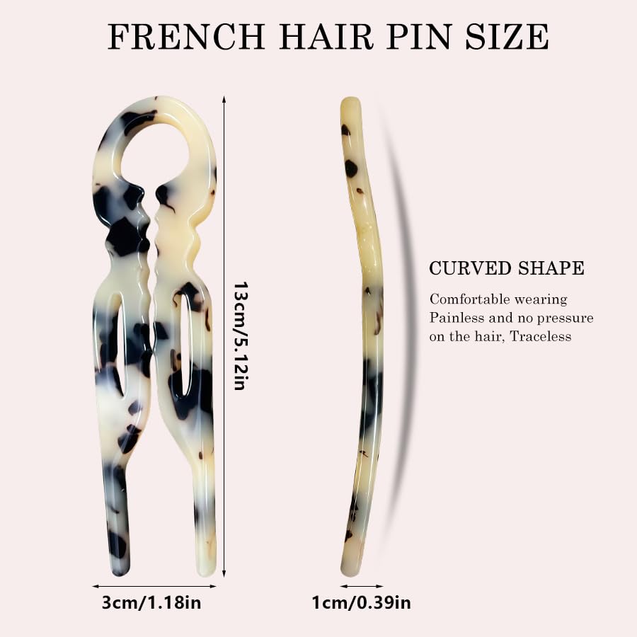 Prestige Hair Pins, 6PCS French Hair Pin for Women Girls, Double-Notch Locking Mechanism Anti-Loosening Hairpins, U-Shaped Hair Styling Pins Strong Hold Hair Fork for All Hair Types Wedding Prom(A) - color: A