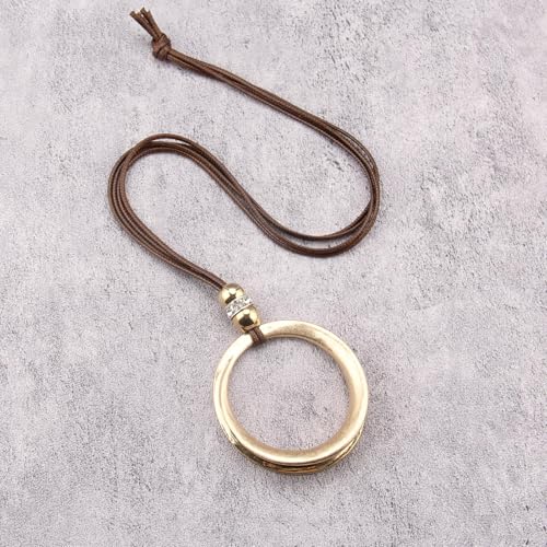 Leather Necklace for Women Large Pendant Hippie Choker Necklace Vintage Sweater Necklace Chunky Boho Necklaces for Women - style: Boho Leather Necklace