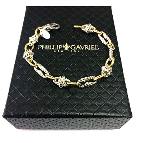 18k Yellow Gold And Sterling Silver Oval Link Bracelet, 7.5"
