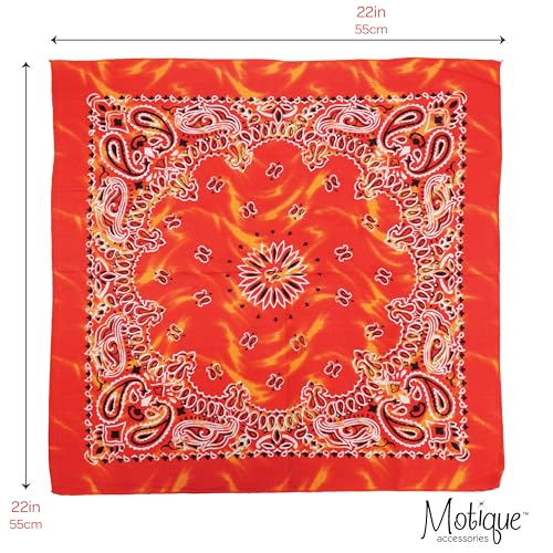 Motique Accessories Modern Tie Dye Bandana - color: Orange