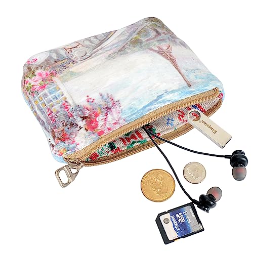 Women and Girls Cute Fashion Coin Purse Wallet Bag Change Pouch Key Holder - color: Iron Tower