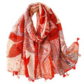 WZX Boho Scarf for Women, 70"x35" Large Lightweight Shawl Wrap for Travel, Sun Protection, Office & All-Season Wear - color: 012