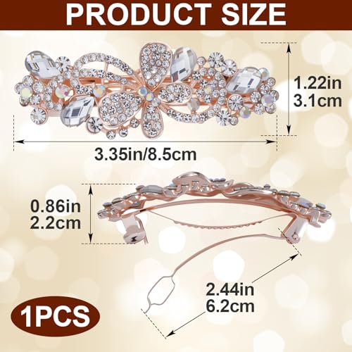 Joez Wonderful Rhinestone Hair Clip Sparkly Crystal Barrettes French Wedding Prom Engagement Pageant First Communion Hair Decorative Accessories for Women Bride (Rhinestone Butterfly White, 1 Pcs) - color: Rhinestone Butterfly Silver