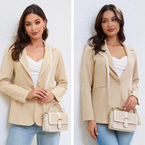 Straw Crossbody Bags for Women Summer Straw Clutch Bag Woven Beach Purse Vacation Handbags | Straw - color: A Beige