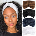 4 Pack Bandana Headbands for Women Large Turban Head Wraps Wide Headband Twist Knot Head Band Scarf Criss Cross Cute Hairband Workout Hair Wrap Fashion Turban Headband for Women’s Hair - color: Style 116