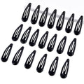 20 PCS Metal Snap Hair Clips Water Drop No Slip Barrettes for Women Bright Small Hair Clips For Thick And Thin Fine Hair,Black,1.97 x 0.5 In. - color: Black