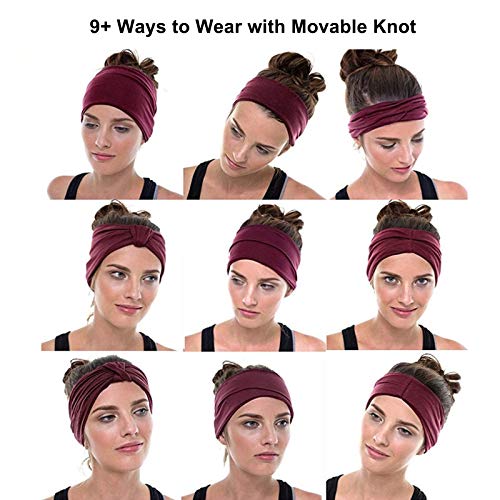 Tobeffect Headbands for Women African Boho Wide Hairband Headband Knotted Head Wraps Turbans Hair Accessories - color: Headbands 1
