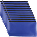 12 Pieces Bank Bag Money Pouch Security Bank Deposit Bag with Zipper for Cash Money, Check Wallet, Cosmetics, Tools 11x6 inch (Black +Blue) (Blue) - color: Blue