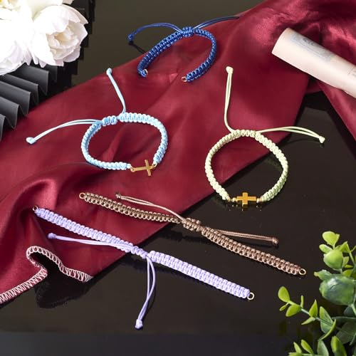 Adjustable Slider Bracelets Colorful Half Finished Bracelets Adjustable Beaded Bracelets DIY Friendship Bracelets for Women Jewelry Making Gifts Supplies - color: Mixed Colors
