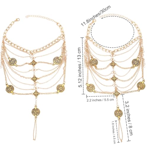 Olbye Silver Barefoot Sandals Foot Chain Jewelry Coin Anklet Bracelet for Women and Girls Beach Wedding Foot Jewelry Pack of 2 - color: Gold