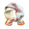 MEISEE 100% Pure Mulberry Silk Scarf 21" Square Scarf Neckerchief Headscarf Breathable Lightweight for Women Gift Packed - color: M3 Orange Beige Flower