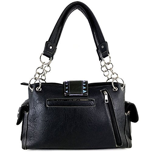 Zelris Buckle Abstract Butterfly Artwork Women Conceal Carry Shoulder Handbag - color: Blue