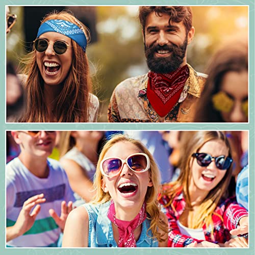 Handepo 150 Pcs Bandanas Bulk, Colorful Paisley Bandanas Unisex Head Wrap Scarf Cowboy Headband Handkerchief - color: Mixed Color