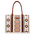 Wrangler Tote Bag for Women Western Purse and Aztec Satchel Handbag - color: Angel White L