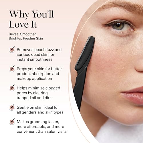Kitsch Dermaplane Razor for Women Face – Face Razors for Women & Men, Eye Brow Razors & Face Shaver – Exfoliating Facial Razor & Dermaplaner as Skin Care Tool for Smoother Skin - Black, 6 pcs - color: Black, size: 6 Count (Pack of 1)