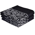 Classic Paisley Bandanas - 3 Pack Gift Set, 100% Cotton, 22x22 Inches - color: Black