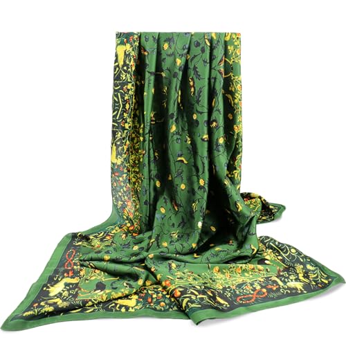 vimate 100% Large Silk Feeling Scarf-Women's Fashion Long Mulberry Silk Satin Neck Scarf Sunscreen Shawl Wrap Headscarf - color: Style 15