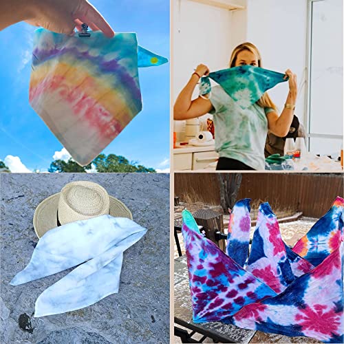 White Bandanas Women Men Large Cotton Tie Dye Party Supplies Plain Head Wrap Handkerchiefs Multifunctional