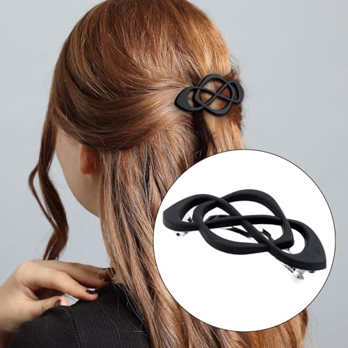 3 Pcs Vintage French Barrette Clips, Decorative Strong Hold Grip Barrette Hair Clip, No Slip Styling French Hair Accessories for Women (Black+Brown+Dark Blue) - color: Black, Brown, Dark Blue