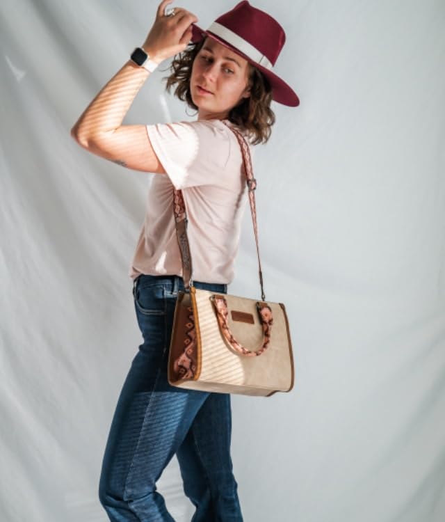 Montana West Wrangler Tote Bag for Women Aztec Western Retro Purse Top Handle Handbags - color: A-aztec-khaki