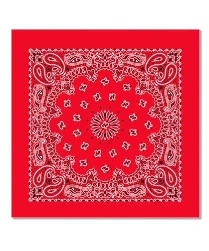 Bycc Bynn Large 27x27 Inch Bandana - 4 Pack 100% Cotton Bandanas for Men & Women - color: Black+red+white+navy