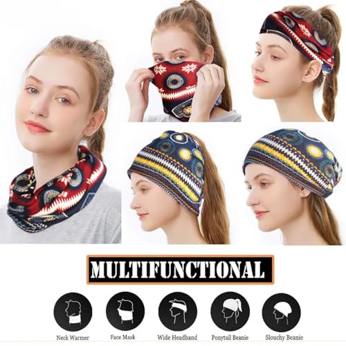Women's Slouchy Beanie Cap Chemo Headwear Hats Scarf - color: A - Red Green